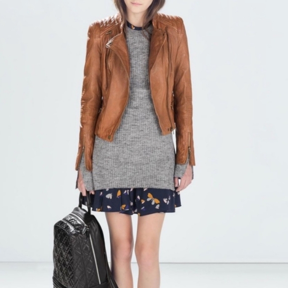 Zara trafaluc leather jacket - Picture 3 of 5